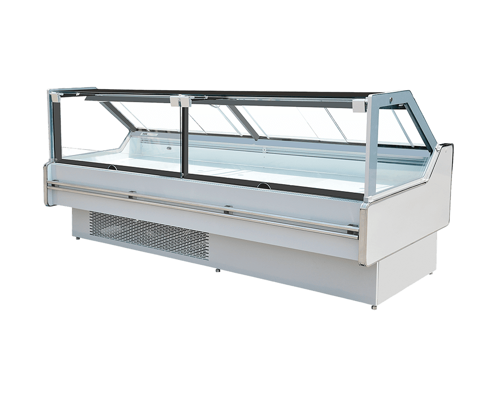 Tủ đồ nguội bằng kính góc có lối vào phía sau